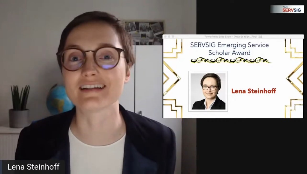 Lena Steinhoff erhält 2021 SERVSIG Emerging Service Scholar Award