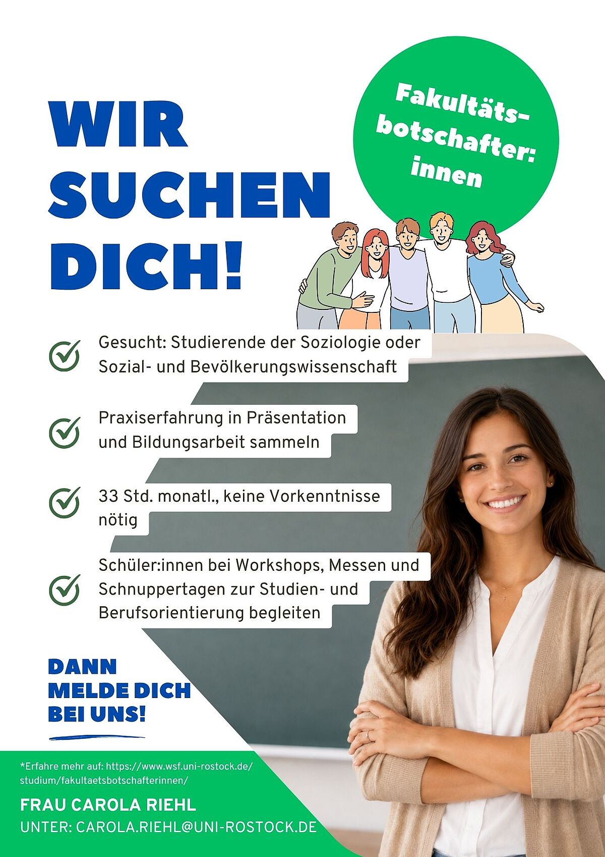 Die Fakultätsbotschafter:innen brauchen Unterstützung.
